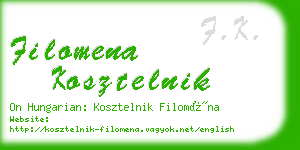 filomena kosztelnik business card